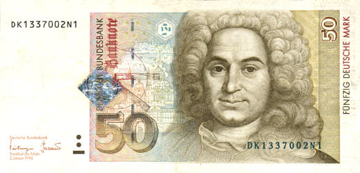 50 Deutsche Mark: Vorderseite (gr&ouml;&szlig;eres Bild 92k)