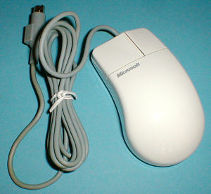 Microsoft Bus Mouse: Draufsicht (gr&ouml;&szlig;eres Bild 68k)