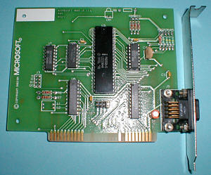 Microsoft Mouse: interface card with Intel 8255A (click for larger image, 108k)